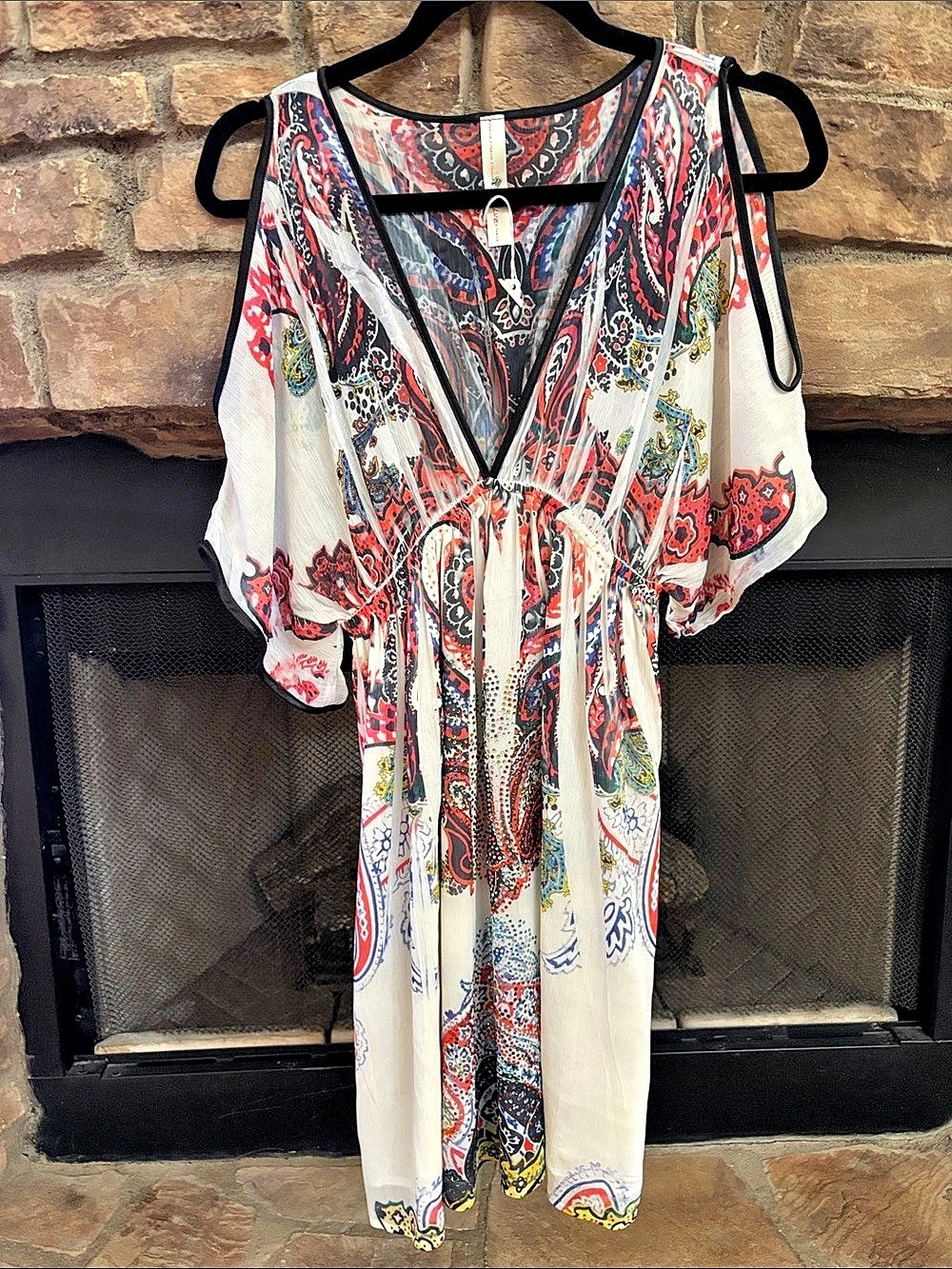 NWT Women's Cold Shoulder White Embellishments Midi Dress. Lined Bottom dress.